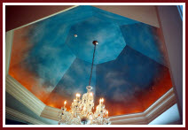 Dome painted in faux in a dining room