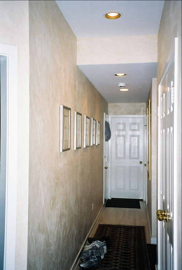 Faux wash painted in a foyer