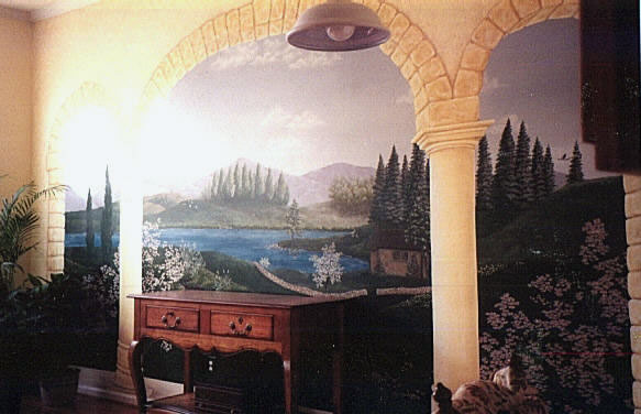 Mural painted in a dining room