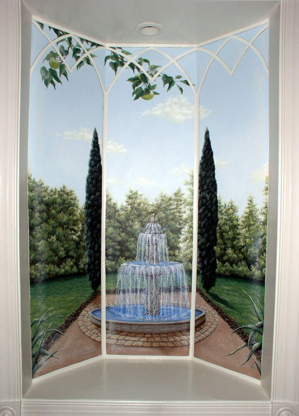 Mural of a water fountain